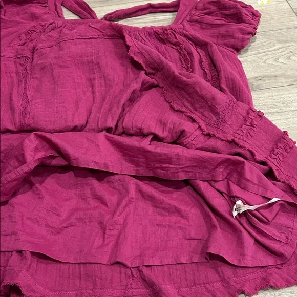 Free People Angele Mini Dress S OB1310143 Dragonfruit Punch Pink SZ Small - Picture 12 of 12